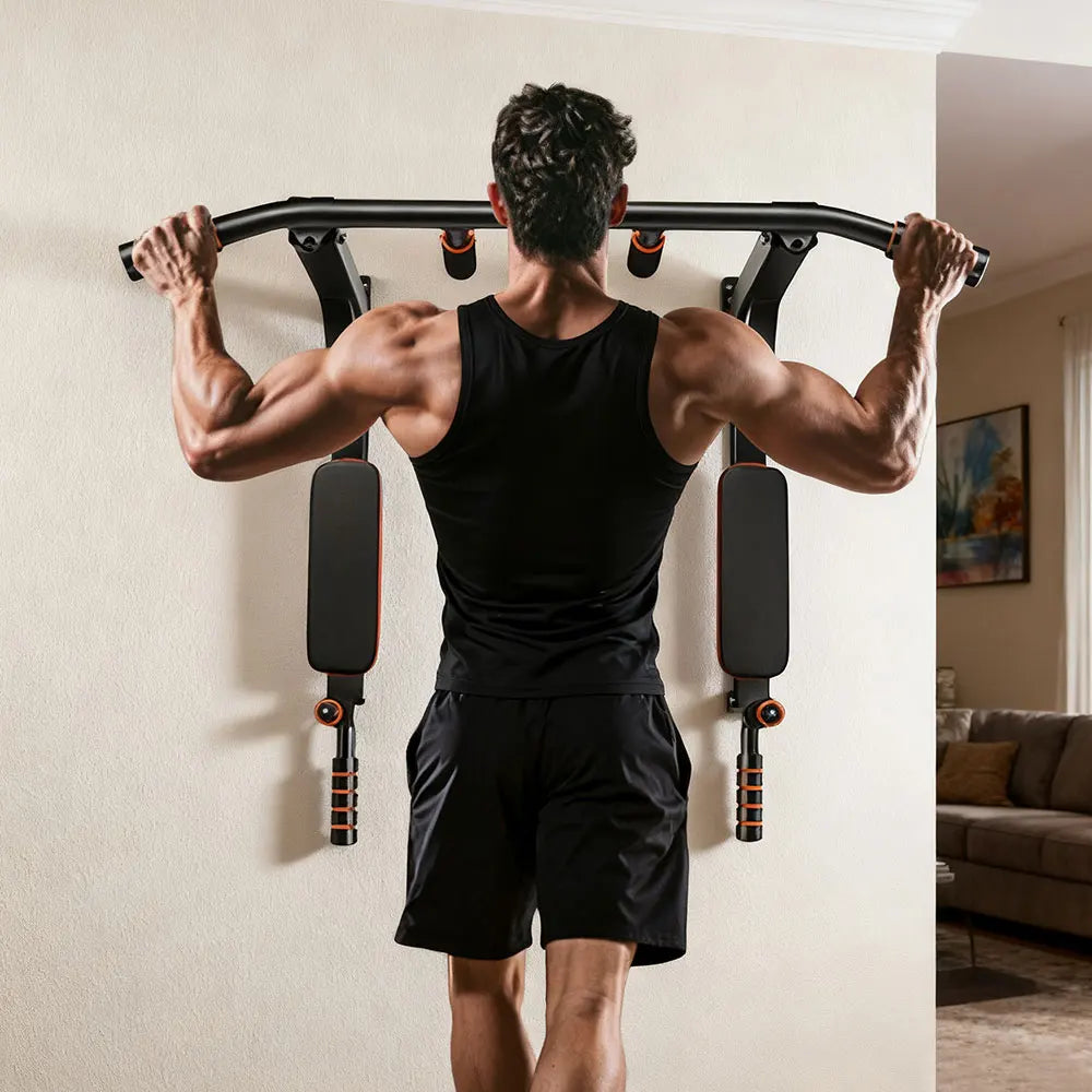 Wall Mounted Pull Up Bar And Dip Station Home Gym