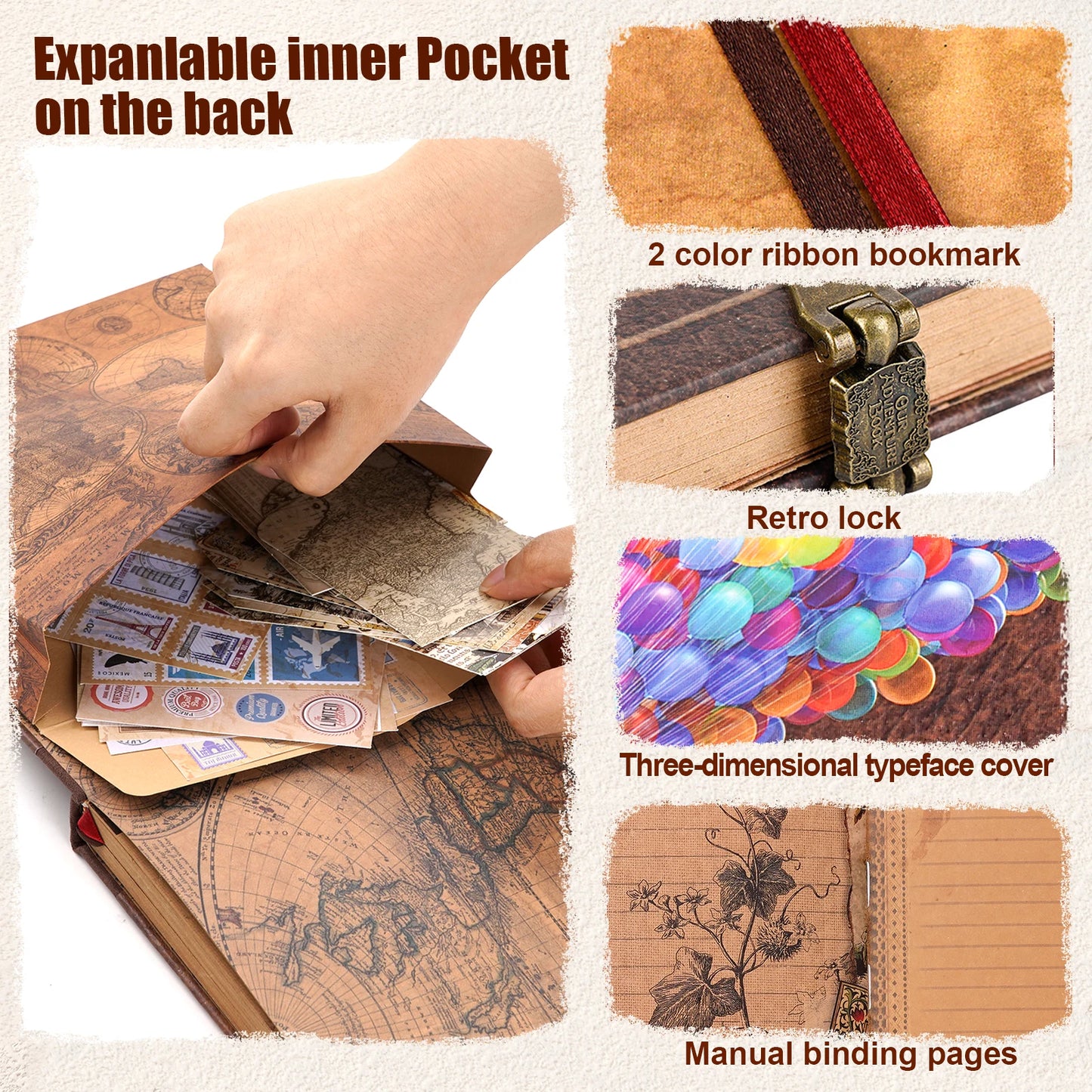 DIY Handmade Photo Album Scrapbook Our Adventure Book 146 Pages