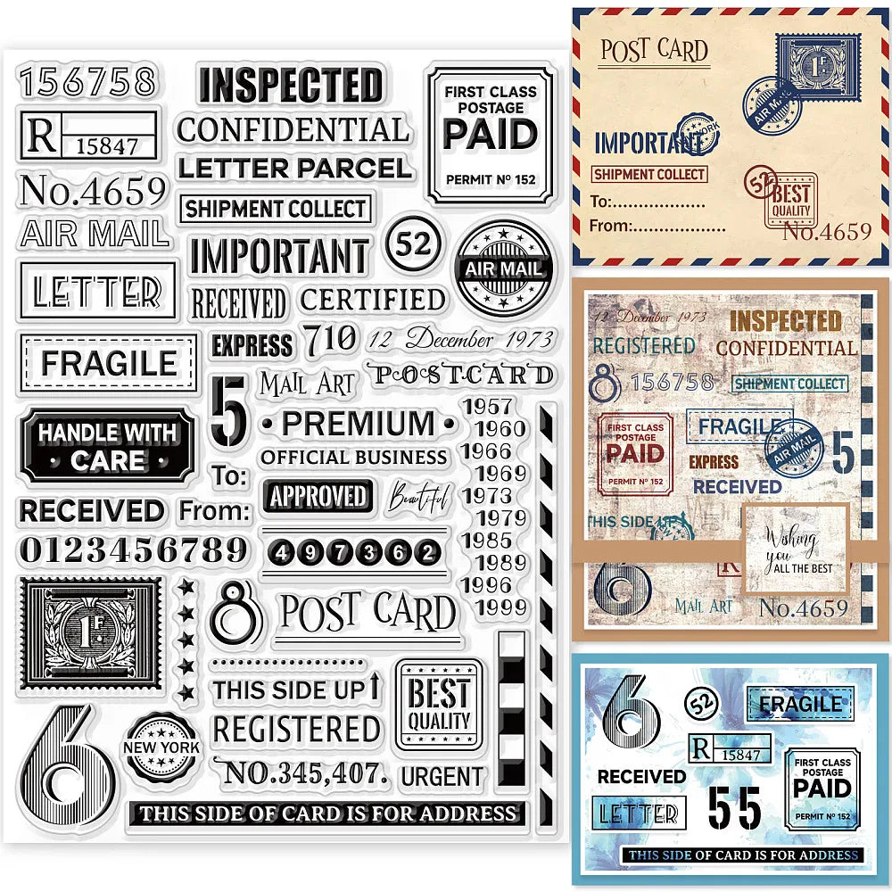 Vintage Air Ticket Clear Stamps for Scrapbooking and Card Making