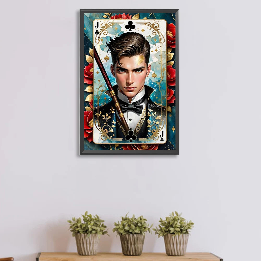 5D DIY Full Round Drill Diamond Painting Poker Character Art