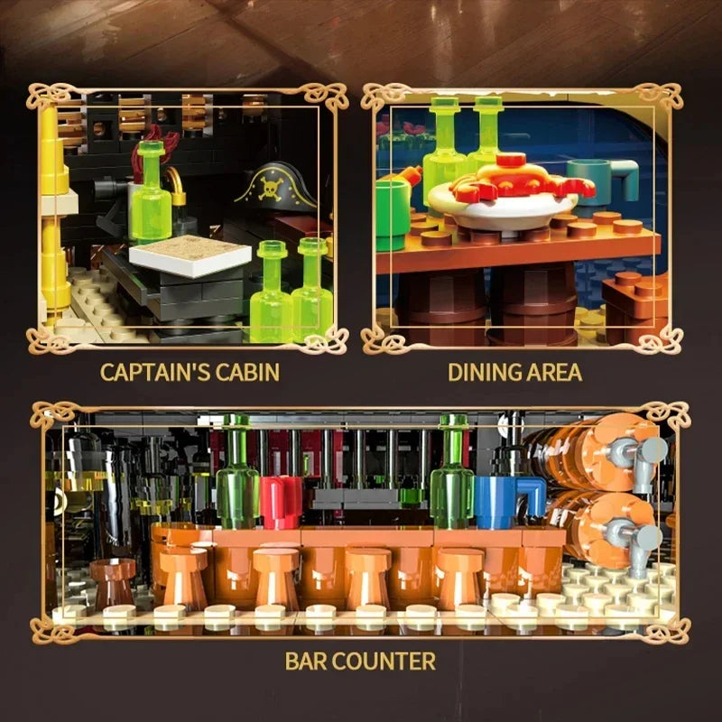 3399PCS Phantom Queen Pirate Ship Building Blocks Toy Set