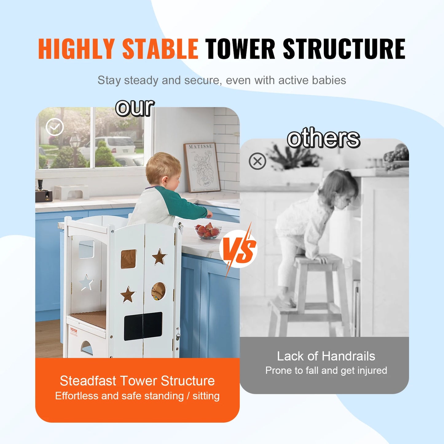 Tower Step Stool Foldable For Kids With Adjustable Height