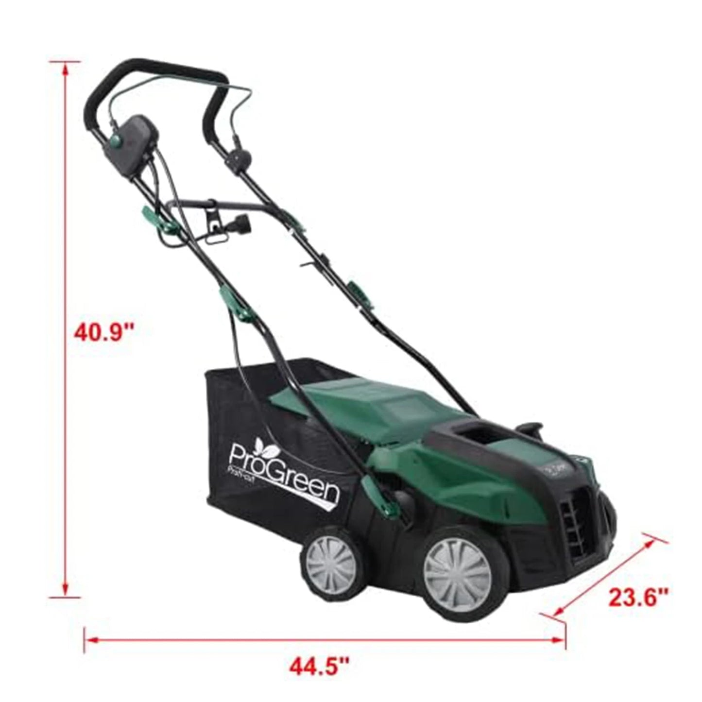 2-in-1 Electric Lawn Scarifier and Dethatcher with Bag