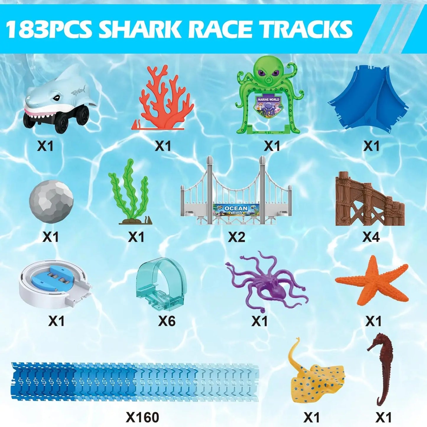 VATOS Shark Race Car Toy Set for Boys and Girls Age 3 Plus