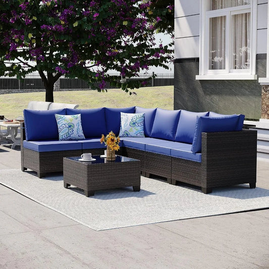 Outdoor Rattan Sectional Sofa Set for Garden and Patio