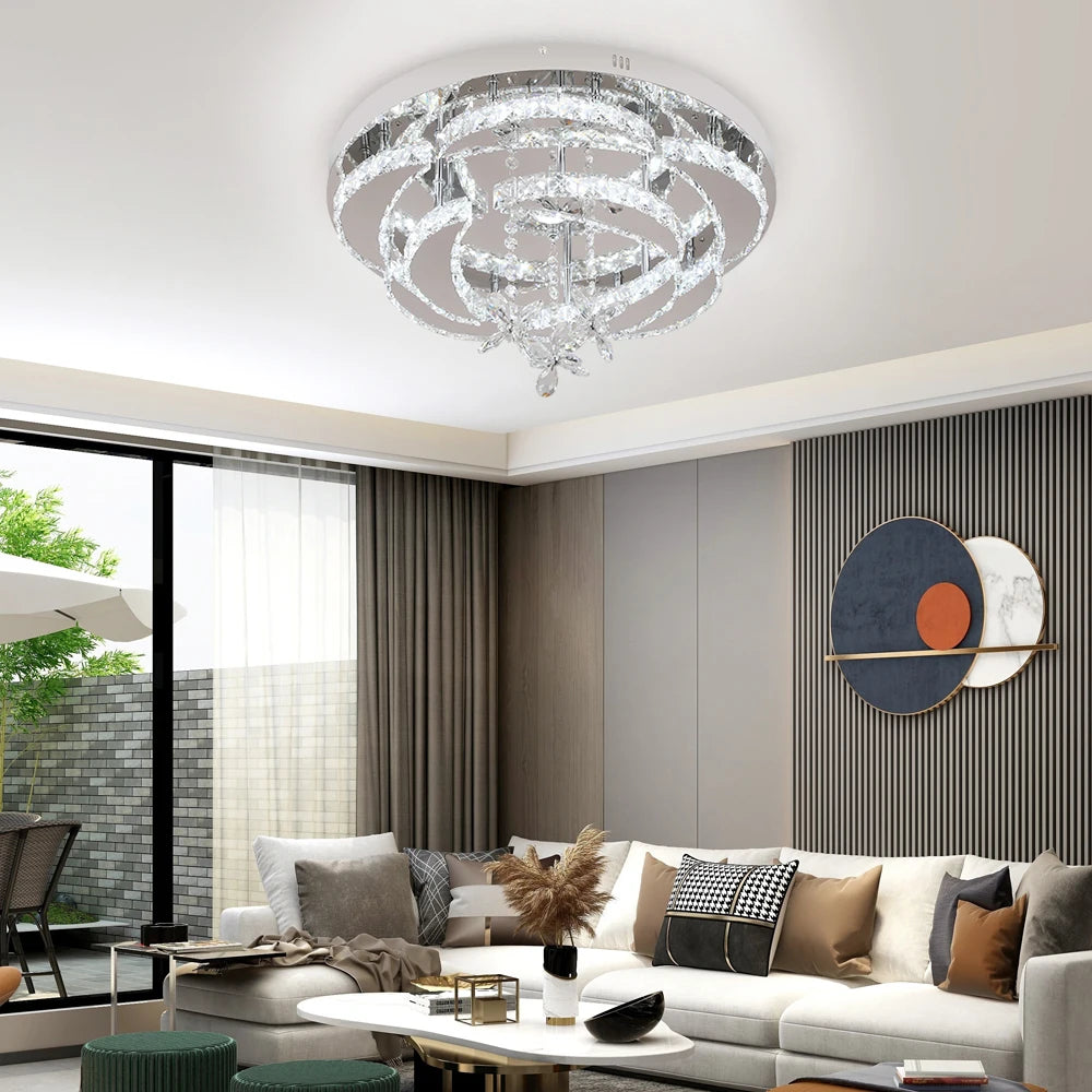 K9 Crystal Chandelier LED Pendant Light for Living Room
