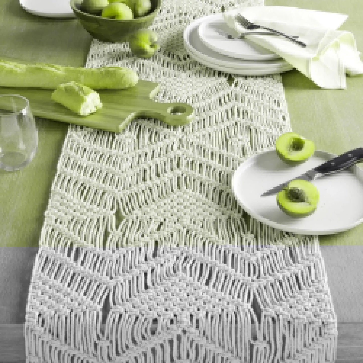 Macrame 90 Inch Cotton Table Runner Machine Washable Modern Style