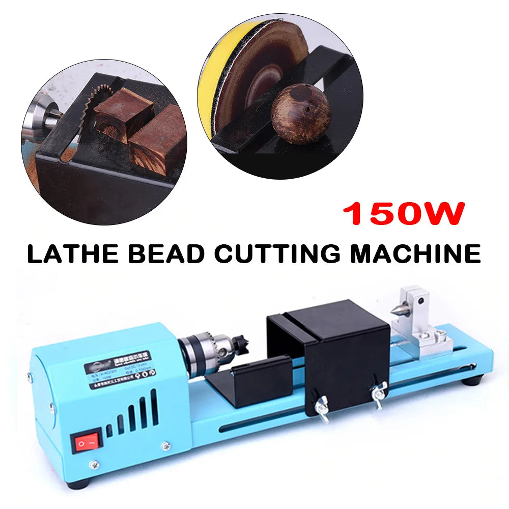 Portable Mini Wood Lathe With Seven Speeds For Tabletop Use