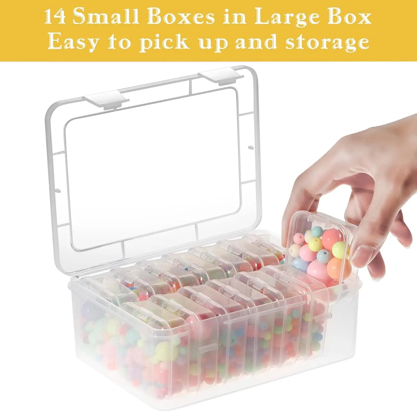 Clear Plastic Bead Organizers Set of 15 Mini Storage Cases