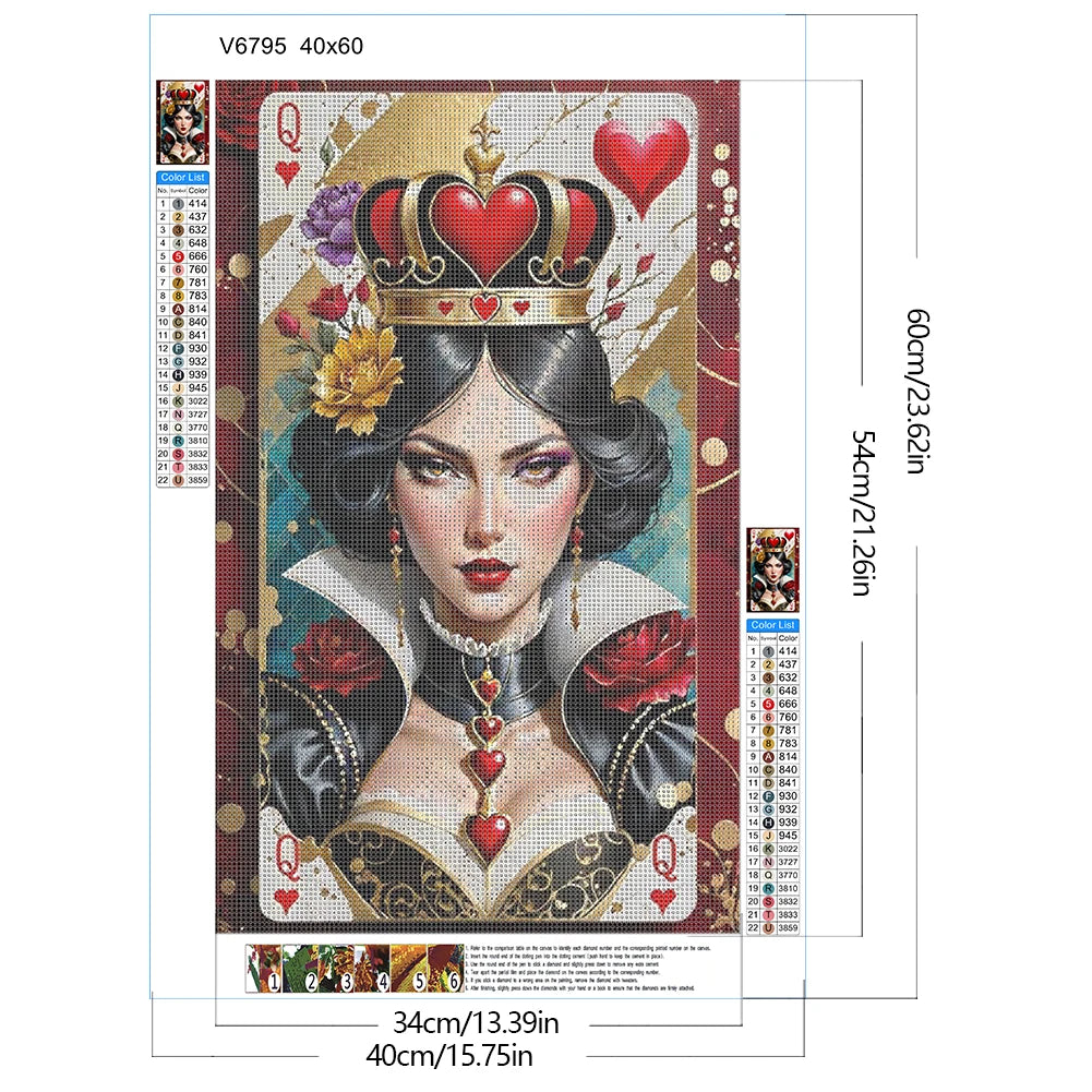 5D DIY Full Round Drill Diamond Painting Poker Character Art