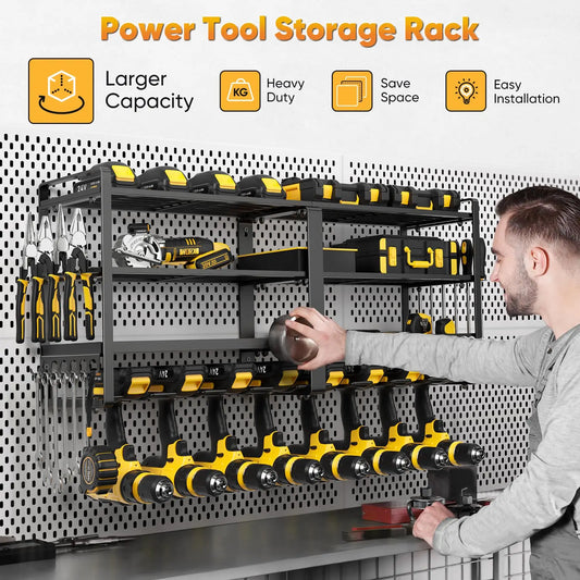 Power Tool Organizer Wall Mount Heavy Duty 4 Layer Rack