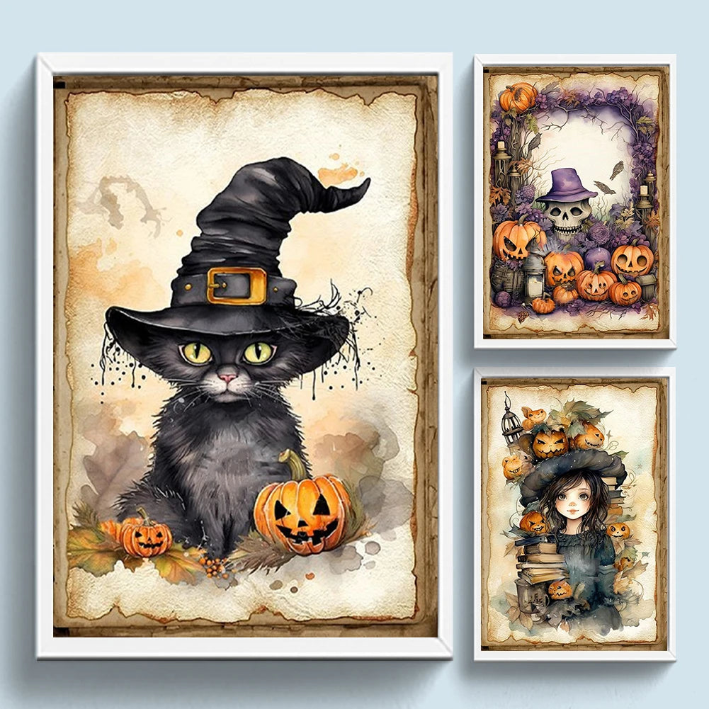 Halloween Cross Stitch Kit With Eco Cotton Threads 11CT