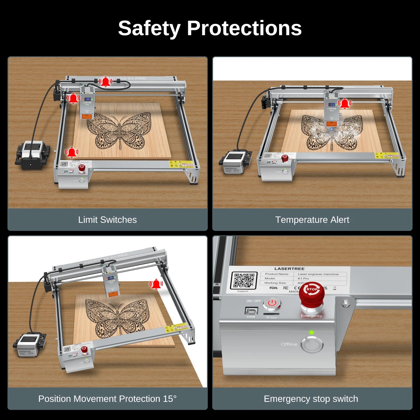 Laser Tree K1 Pro 30W 40W Engraver Cutter MDF 400x400mm