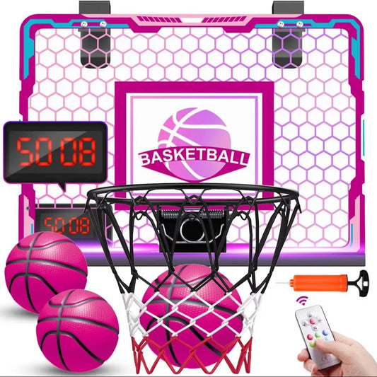 VATOS Mini Basketball Hoop With 7 Color LED Scoreboard Kids