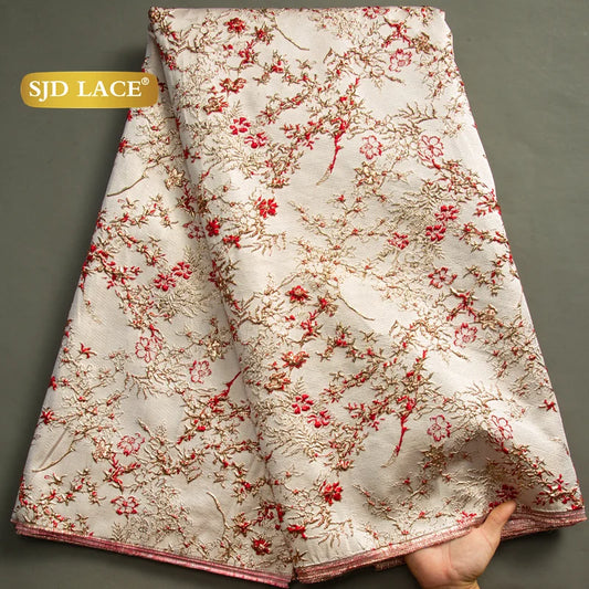 SJD Lace African Fabric High Quality French Jacquard for Dresses
