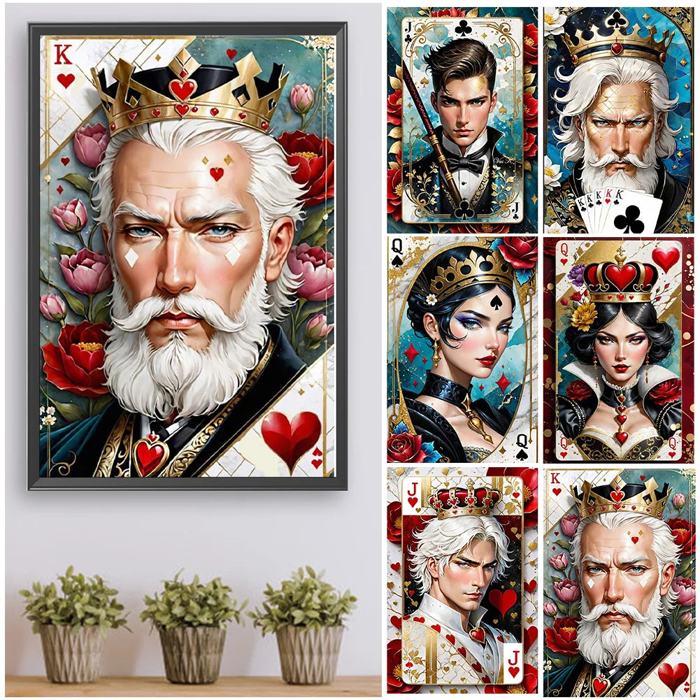 5D DIY Full Round Drill Diamond Painting Poker Character Art