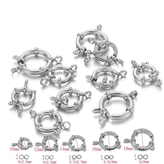 4pcs Gold Stainless Steel Spring Clasps for DIY Jewelry Making