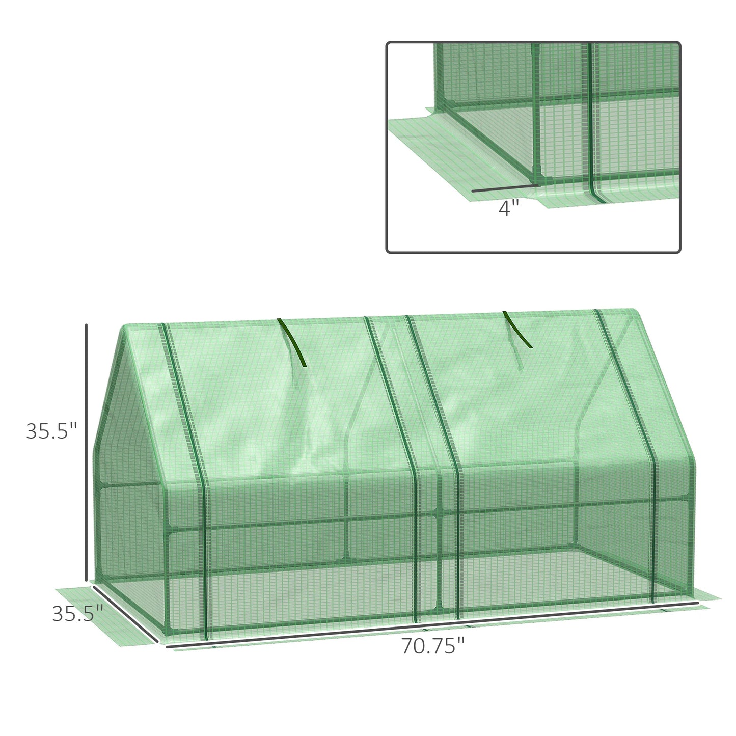 6 Foot Mini Greenhouse Tunnel for Gardening and Flower Plants
