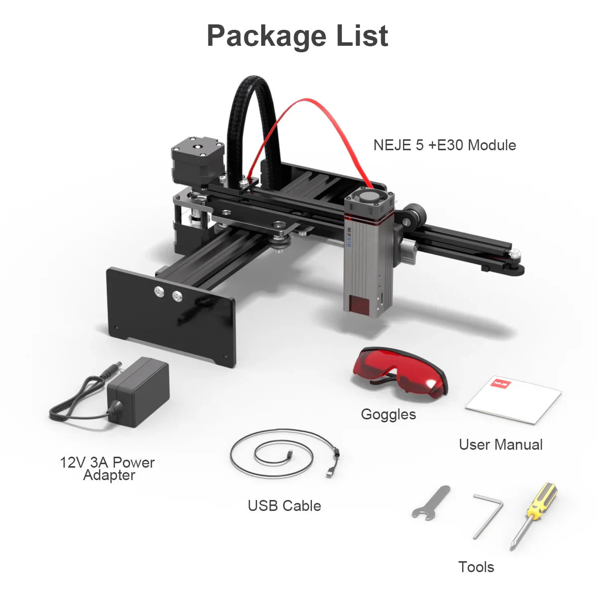 NEJE 5 Portable 40W-80W Wood Engraver Cutter with Bluetooth App