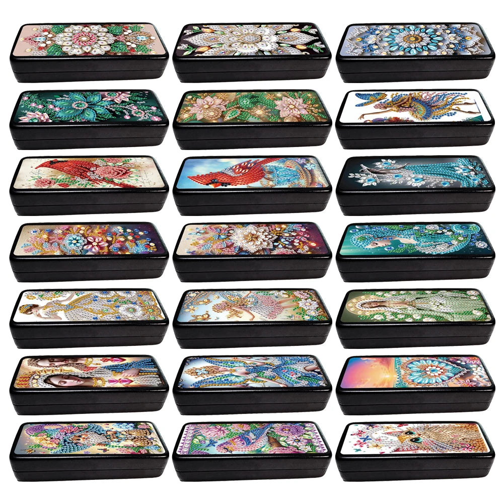 Holy Mother Diamond Painting Eyeglasses Case with Rhinestones