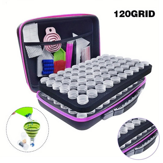 120 Grid Round Bottle Slots Canvas Storage for Diamond Painting