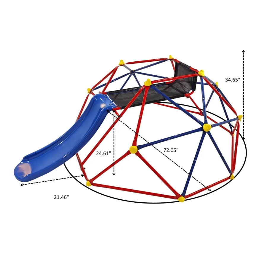 6ft Dome Climber With 1.2m Slide And Climbing Stones