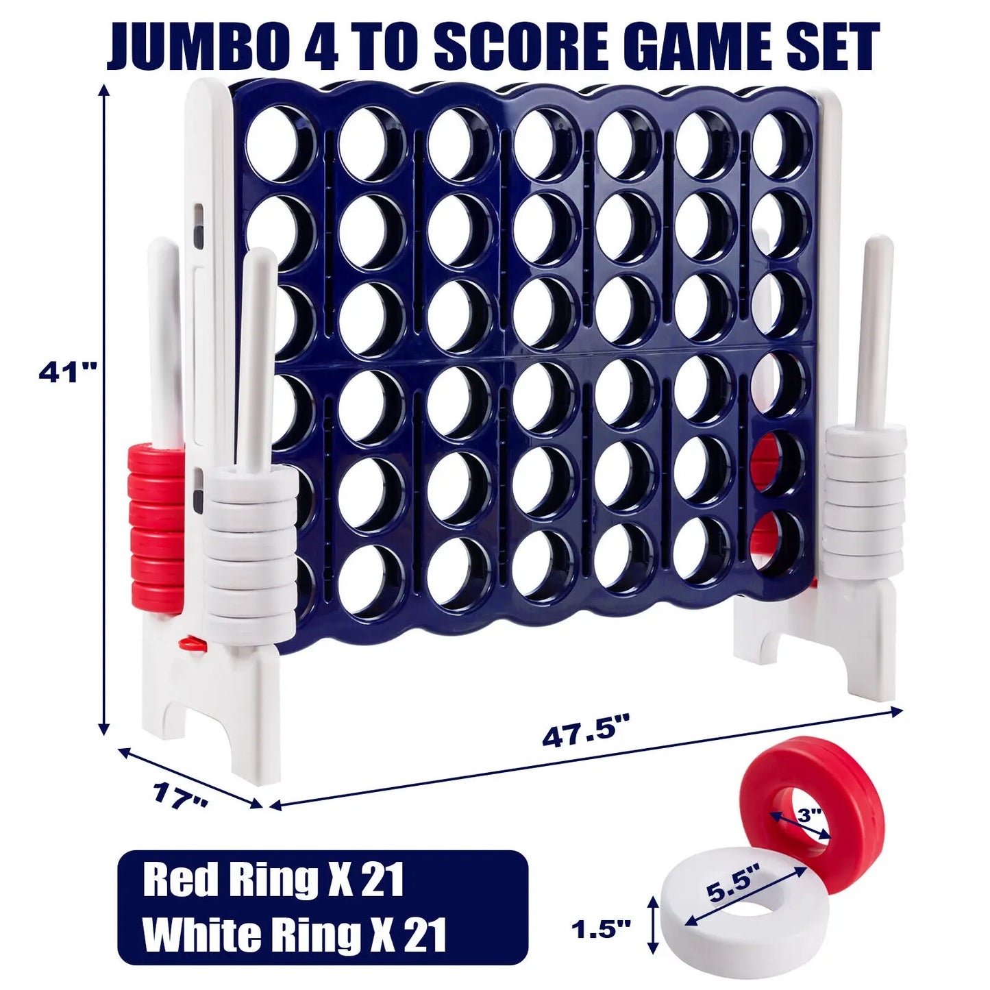 Costway Giant 4 In A Row Outdoor Indoor Party Family Game