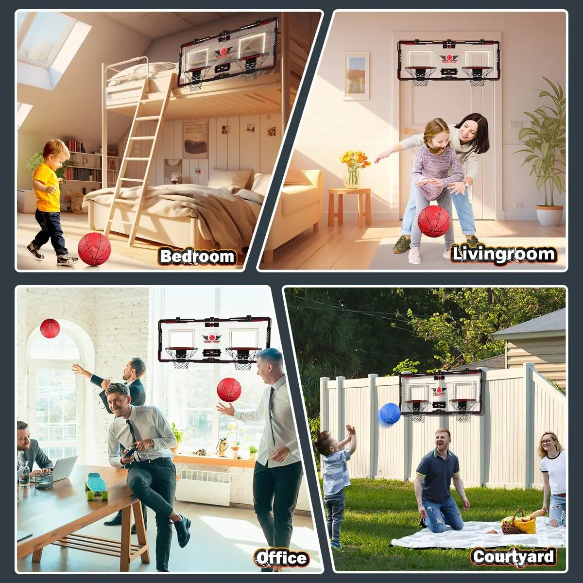 VATOS Basketball Hoop Twin Set With Electric Scoreboard