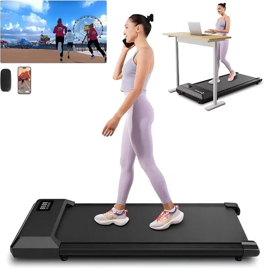 Superun 2-In-1 Compact Home Office Walking Treadmill With App And Remote Control
