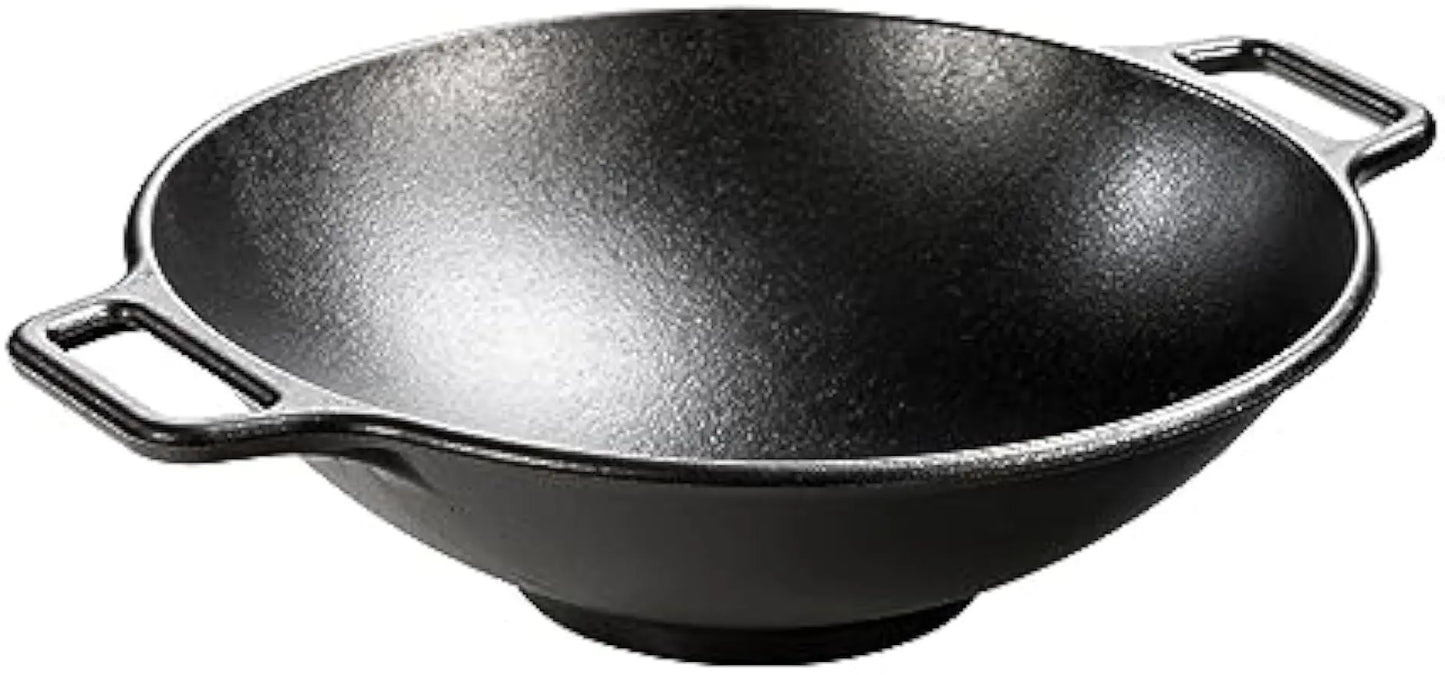 14 Inch Seasoned Cast Iron Wok for Modern Kitchens Design Forward