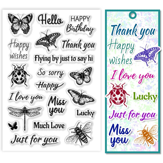 Custom Summer Theme Insect Clear Stamps for Scrapbooking