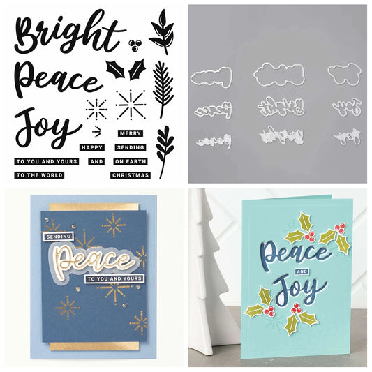 Peace and Joy Clear Stamps and Cutting Dies for Crafting