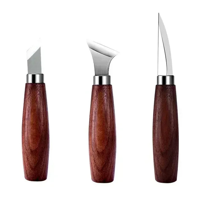 Carbon Steel Carving Knives With Walnut Handle Engraving Kit