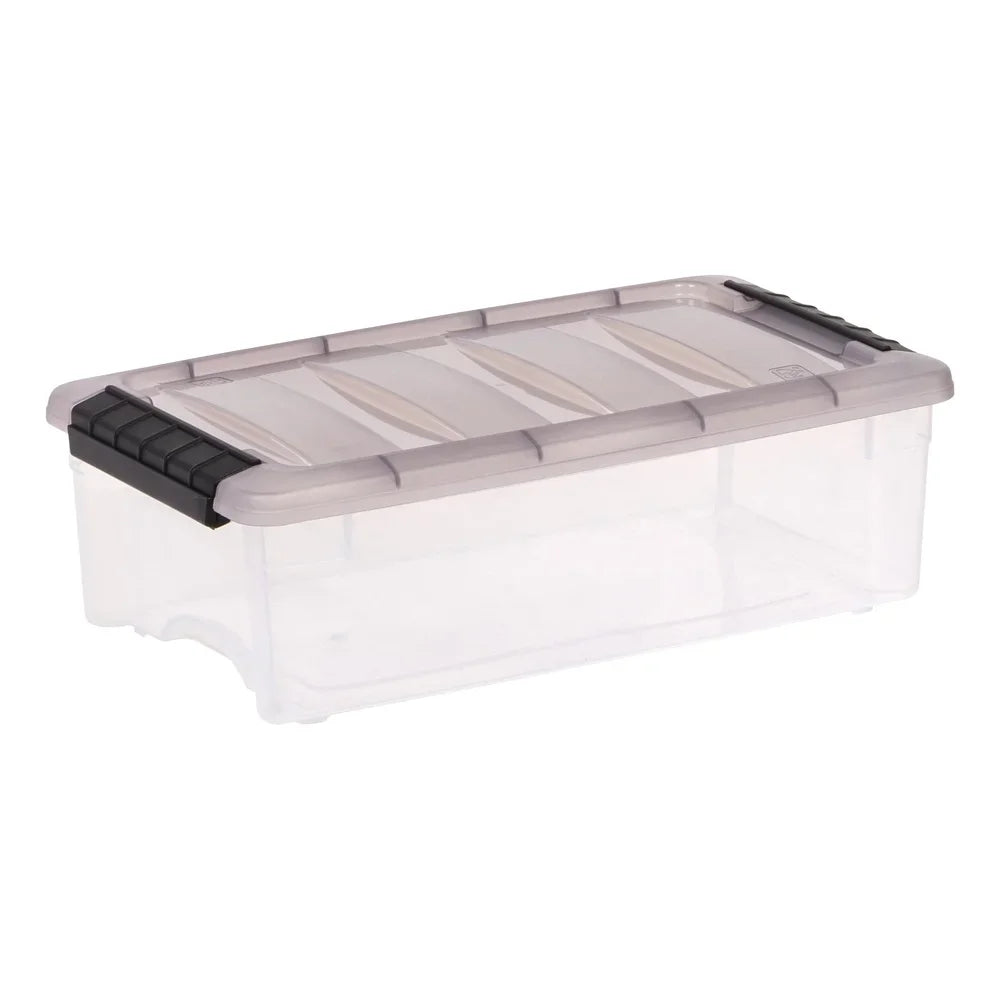 Stackable 5.8 Qt Clear Plastic Storage Bins with Lids