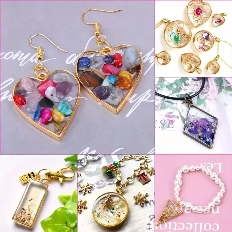 30pcs Metal Geometric Frame Pendants for DIY Jewelry Making