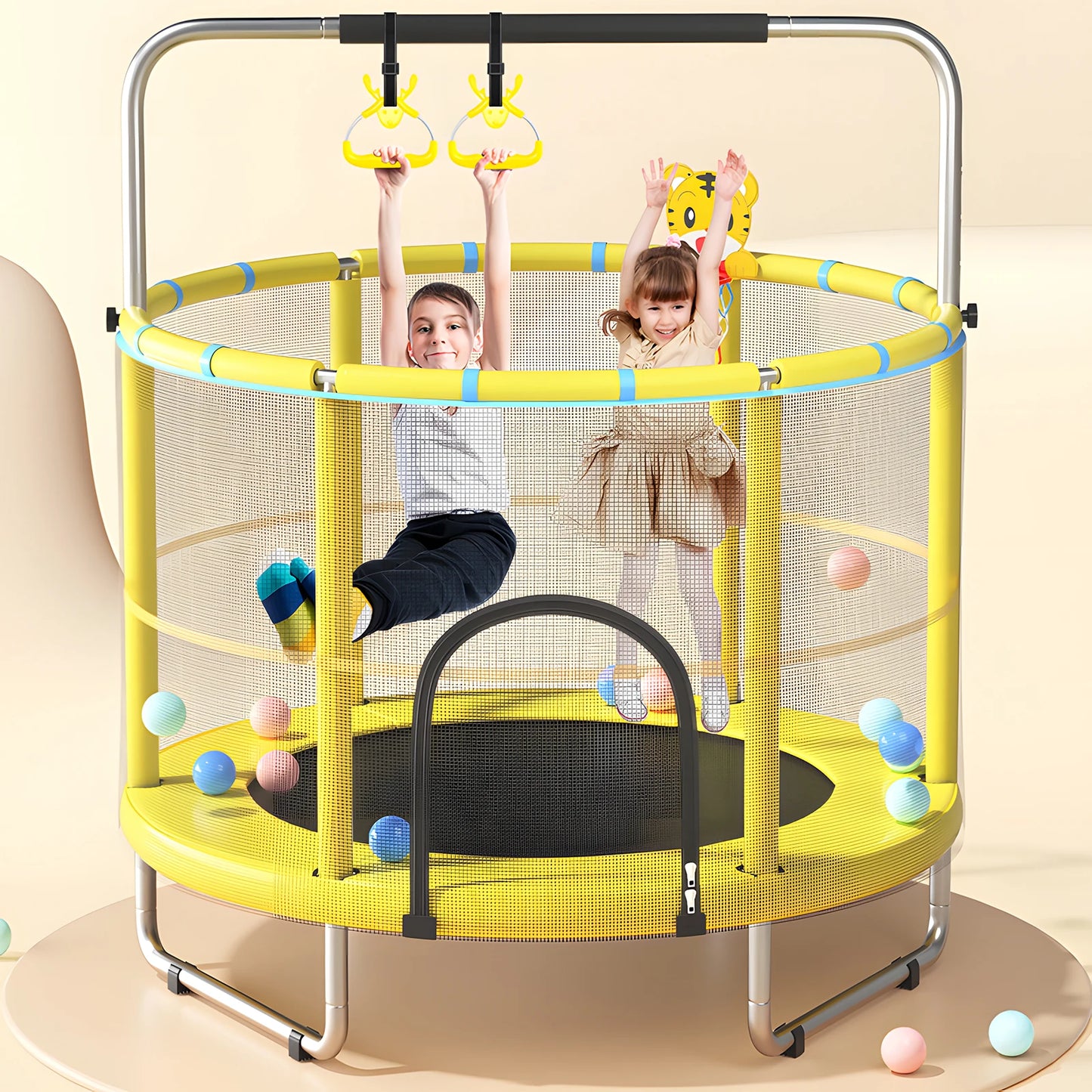 Indoor Trampoline For Kids 55 Inch Safety Enclosure
