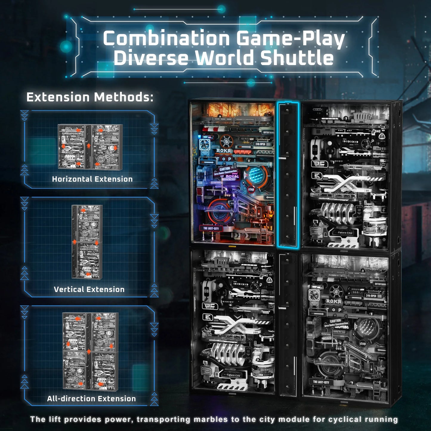 Robotime Rokr The Last City Futuristic Marble Run Puzzle