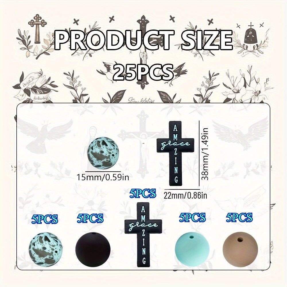 Vibrant Cross Beads Set For Diy Jewelry And Crafts Projects