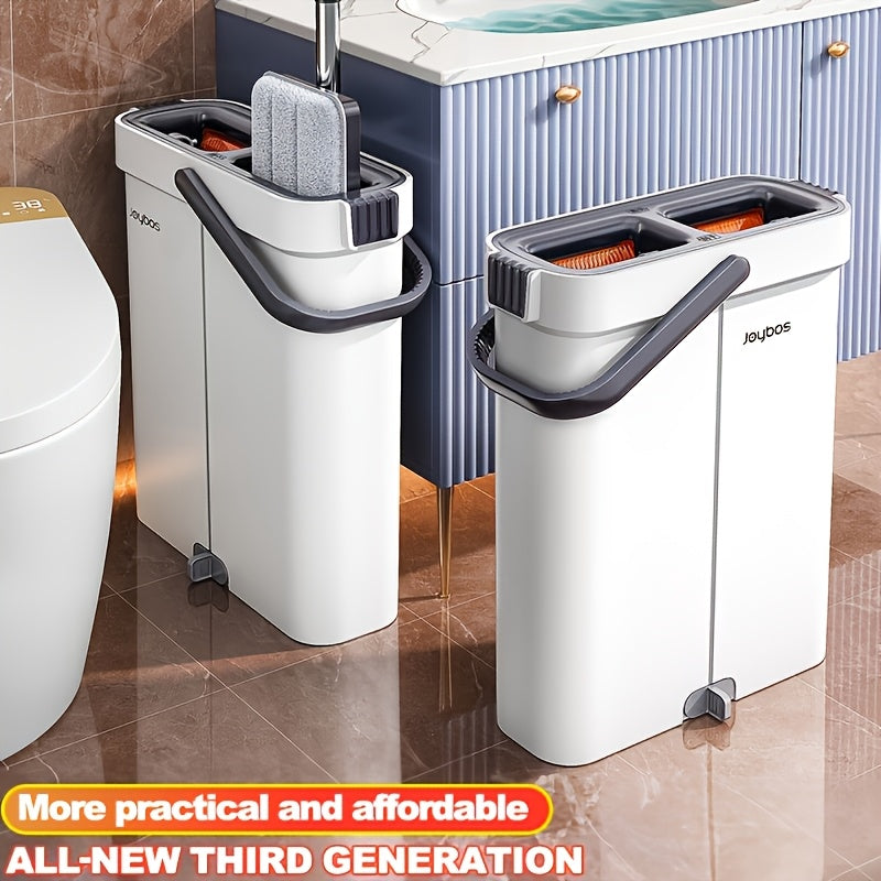 Stainless Steel Rod Mop And Bucket Set With Microfiber Pads