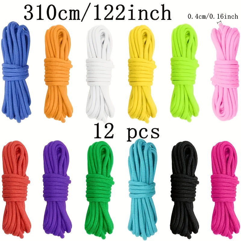 12 Color Nylon Rope Set 10.2 Ft Each For Bracelets Outdoor