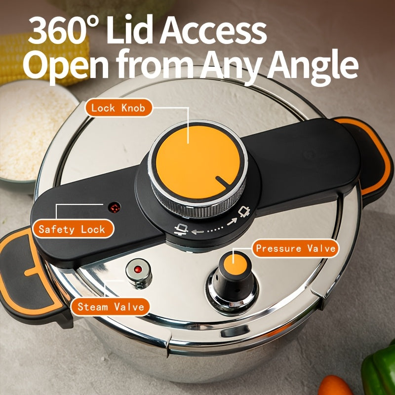 Stainless Steel Pressure Cooker With One Twist Lock Lid 5L