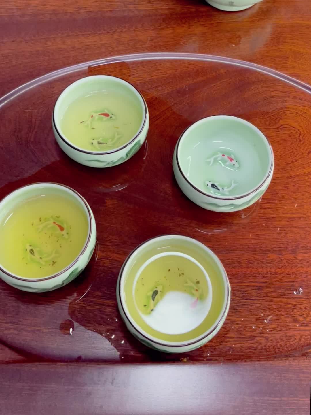 Hand Painted Modern Ceramic Carp Tea Set 5 Piece For Home