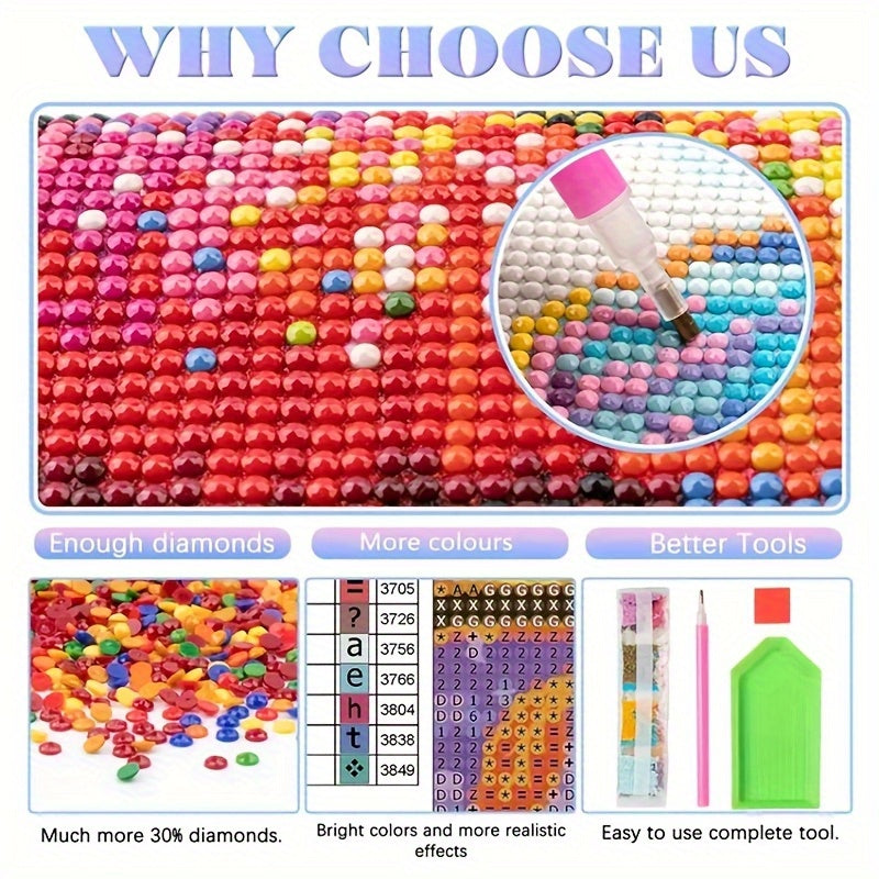 DIY 5D Diamond Painting Kit Full Drill Mosaic Art 50x50cm