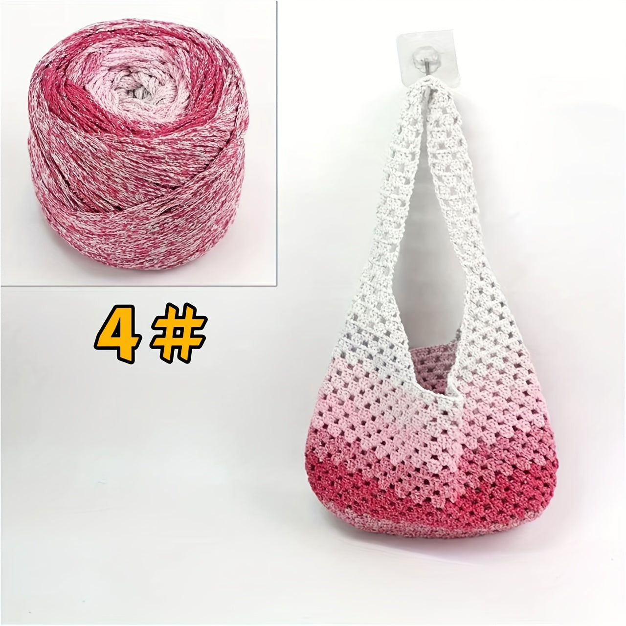 Metallic Texture Crochet Yarn 1.5mm 280m Shimmering Thread