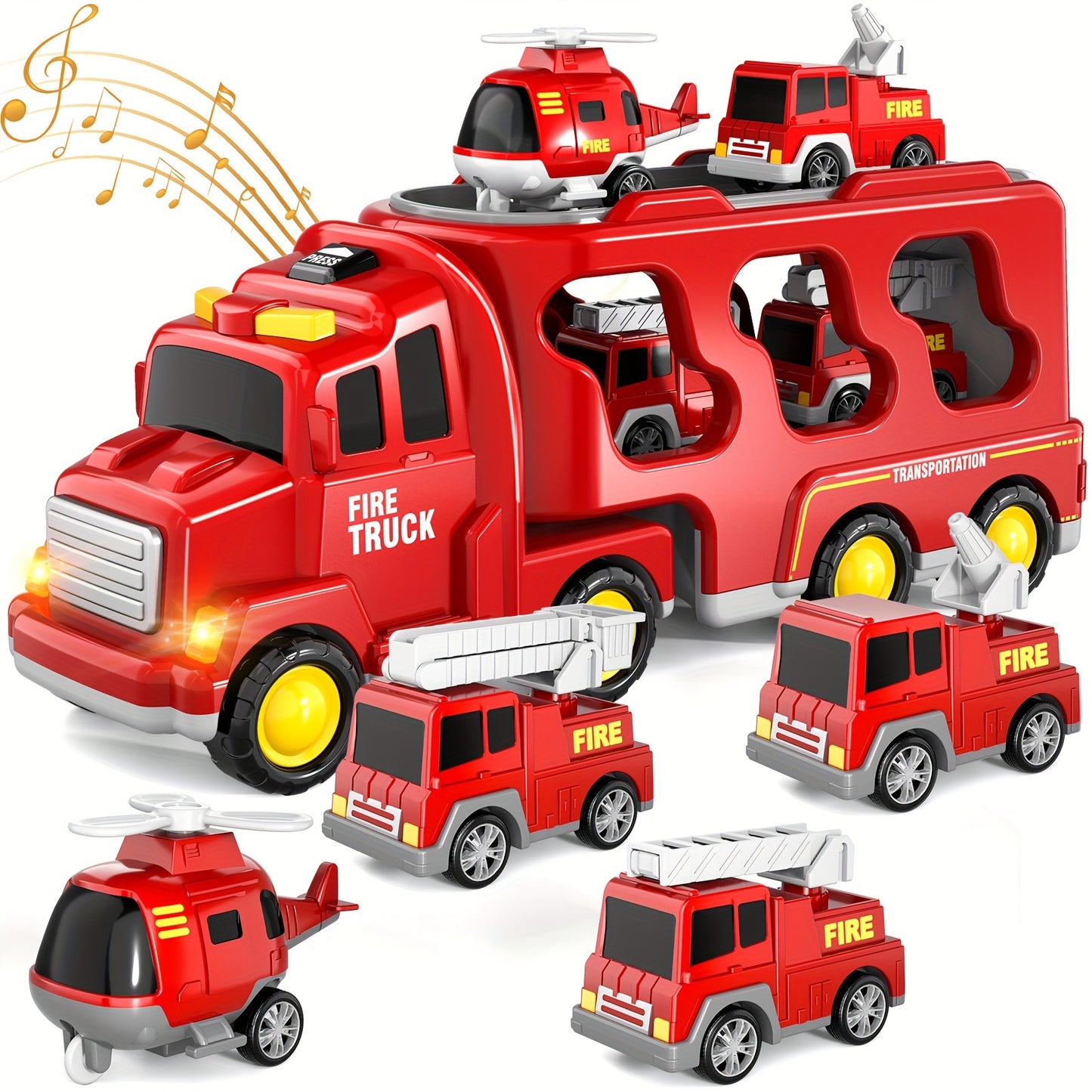 Fire Truck Toys For 3-5 Year Old Boys With Lights And Sounds