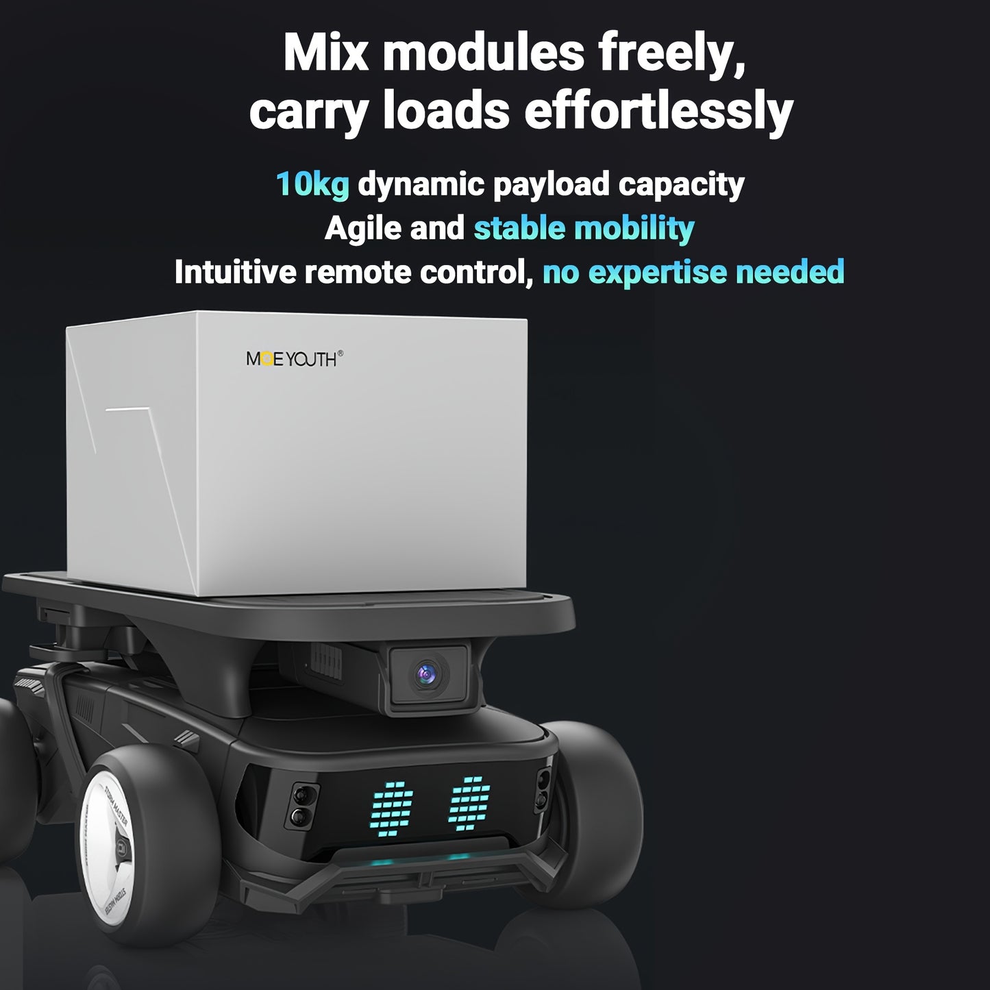 Modular AI Robot With Dual Gripper Cargo System FPV Camera