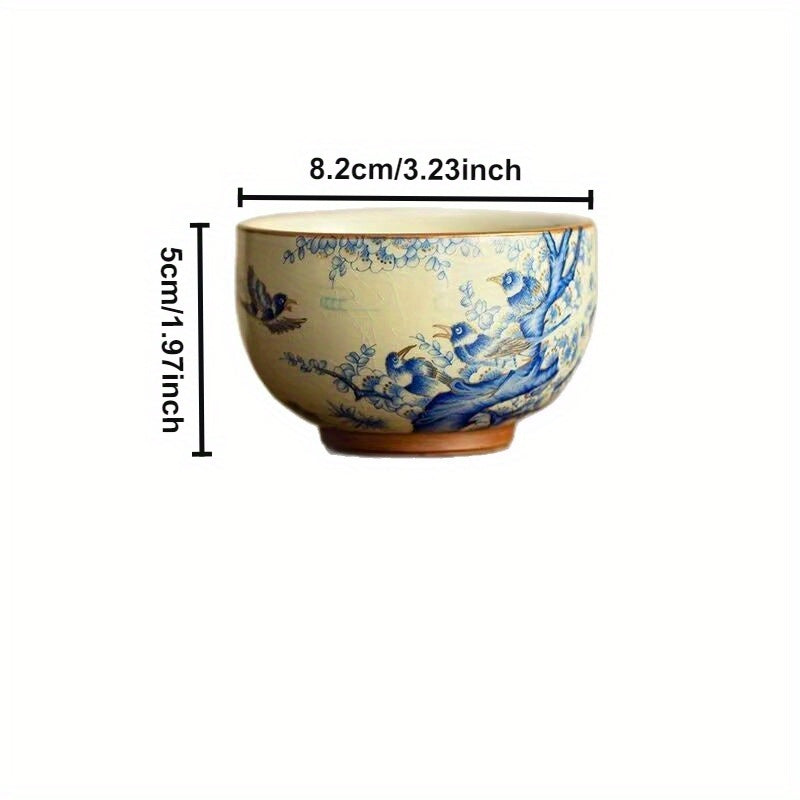 Chinese Retro Ceramic Tea Bowl Imitation Song Ru Kiln Gift