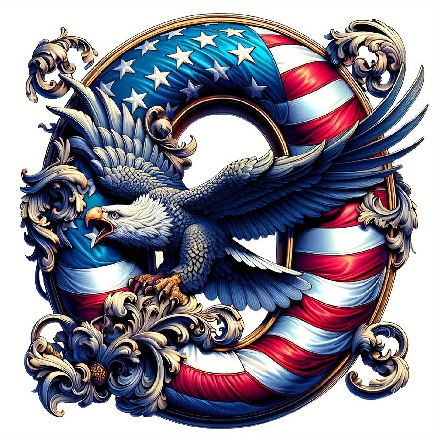 DIY Diamond Art Eagle Flag Alphabet 5D Kit 25 Letters AZ