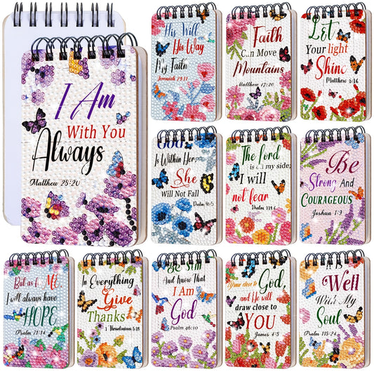 Floral Bible Diamond Painting Journal With Bible Verses Gift