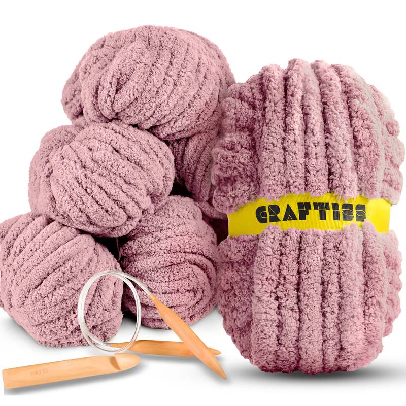 Chunky Chenille Yarn Jumbo 7 Weight Skeins For Crocheting